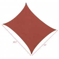 Mllieroo 13' x 19.8' Sun Shade Sails Canopy Rectangle, 185GSM Shade Sail UV Block for Patio Garden Outdoor Facility and Activities,Red   569971497